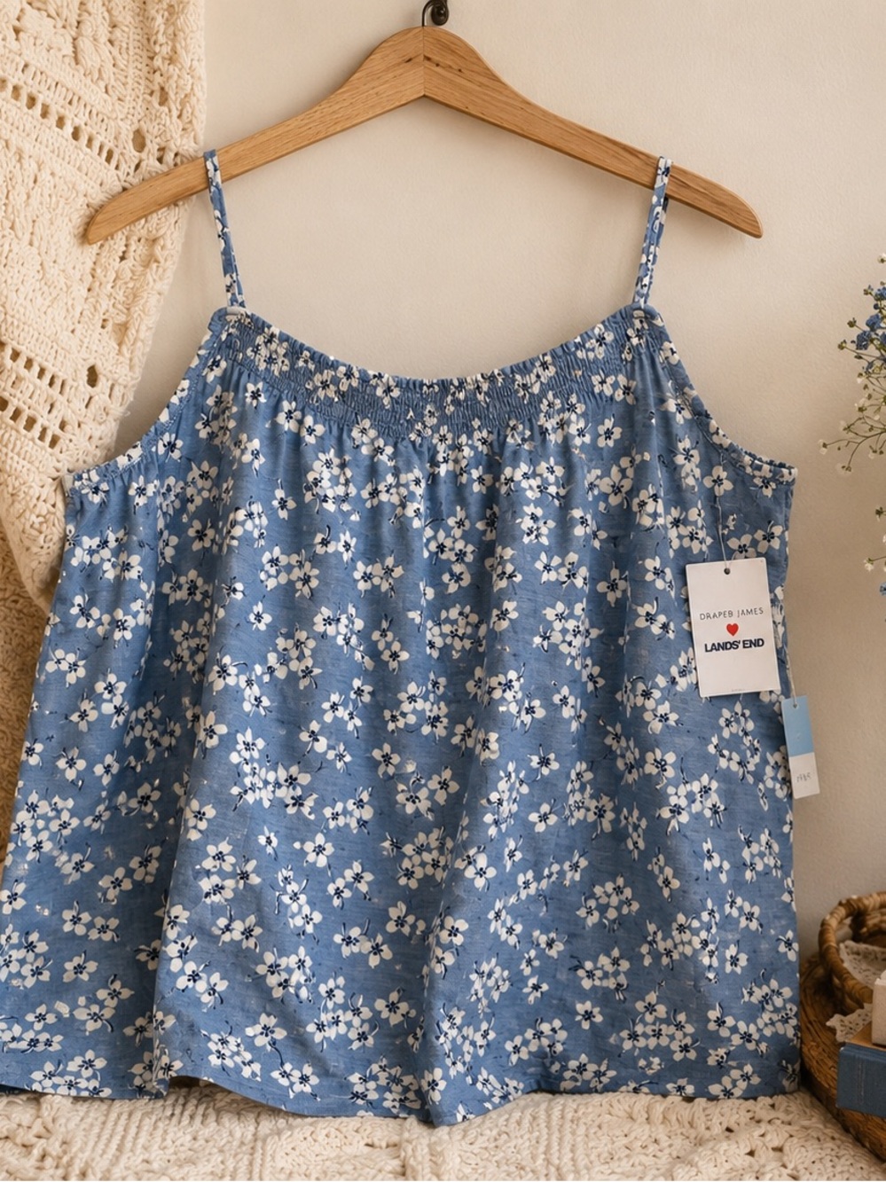 💙 New With Tags Draper James x Lands’ End Pajama Cami